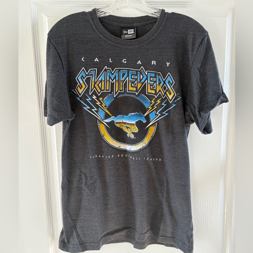 New Era Calgary Stampeders Dark Gray T-Shirt